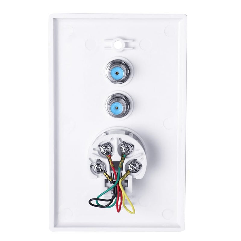 Skywalker Wall Plate w/Dual 3.0Ghz F-81 and Phone Connector (White) - Image 2